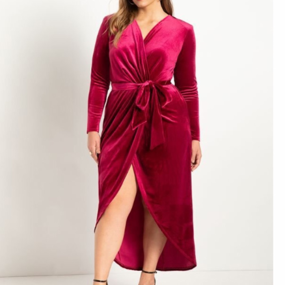 High / low velvet ELOQUII dress
